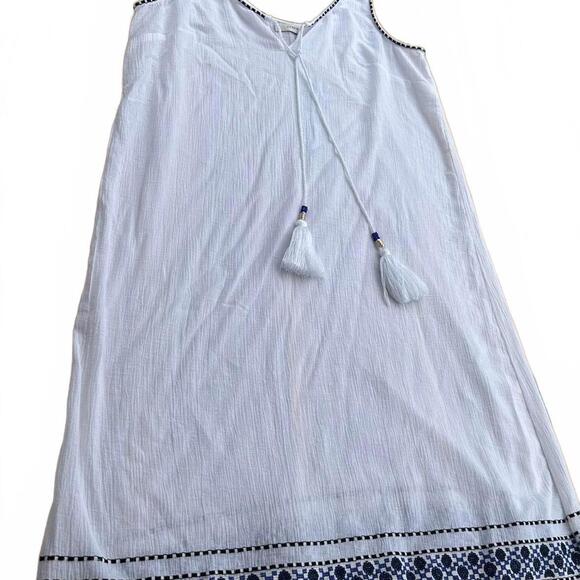 J.crew cotton guazy semi sheer beach cover up dress tassels boho sz s - Picture 3 of 10